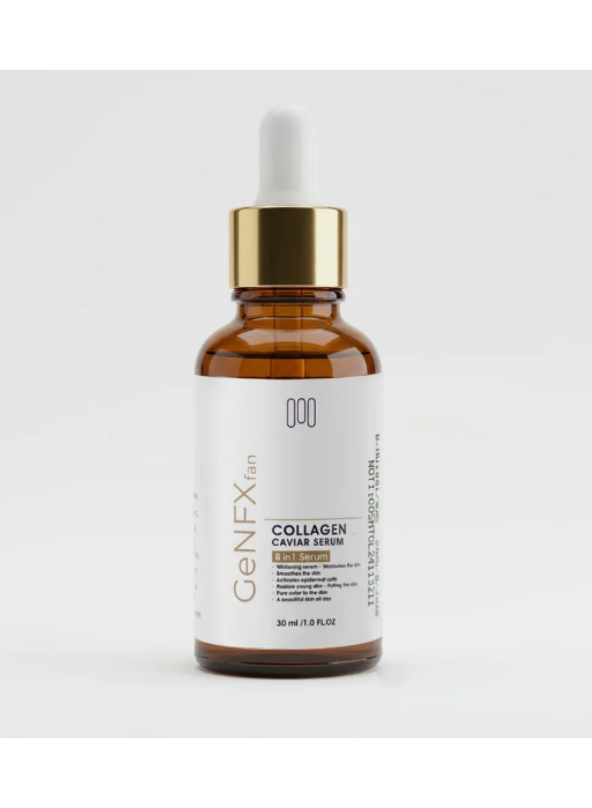 GENFXfan collagen caviar serum 8 in 1 serum whitening serum moisturises the skin smoothes the skin activates epidermal cells restore young skin pulling the skin pure color to the skin a beautifull skin all day 30 ml